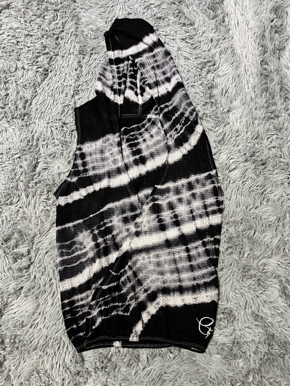 Equilibrium Black & White Tie-Dye Knit Tank